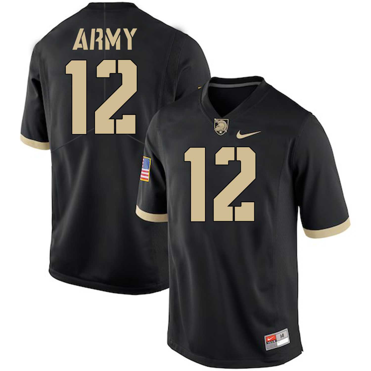 Army Black Knights #12 Army Black College Football Jersey